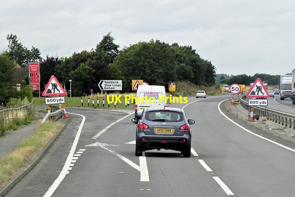 Photo 6"x4" Westbound A14, Exit at Spaldwick Easton\/TL1371 c2013
