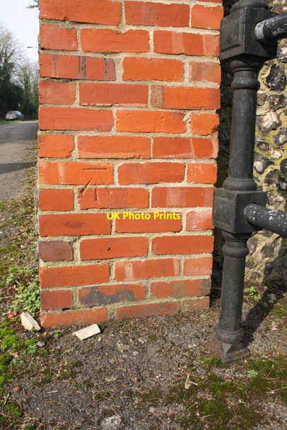 Photo 6"x4" Benchmark on wall end The Mount Reading c2014