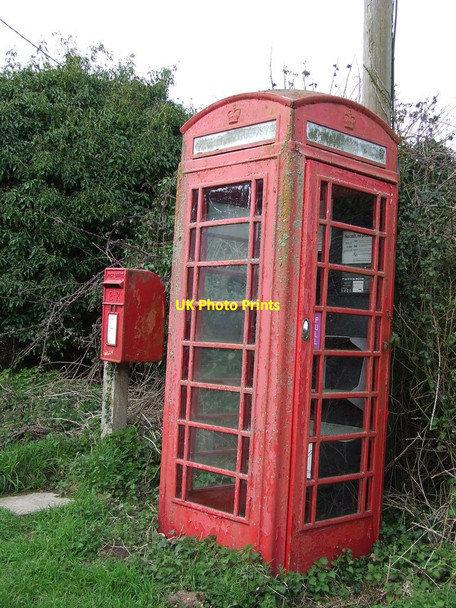 Photo 6"x4" Telephone Box And Postbox Falkenham c2014