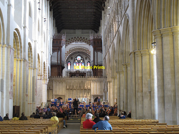 Photo 6"x4" St Albans Cathedral: nave St Albans c2014