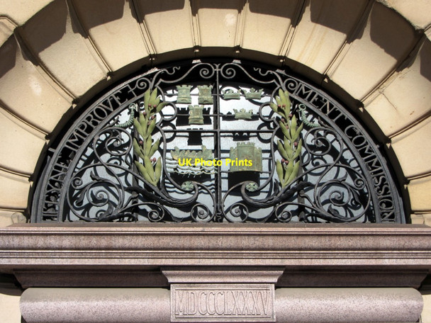 Photo 6"x4" Tyne Improvement Commission window above doorway, Bewick House Newcastle upon Tyne c2014