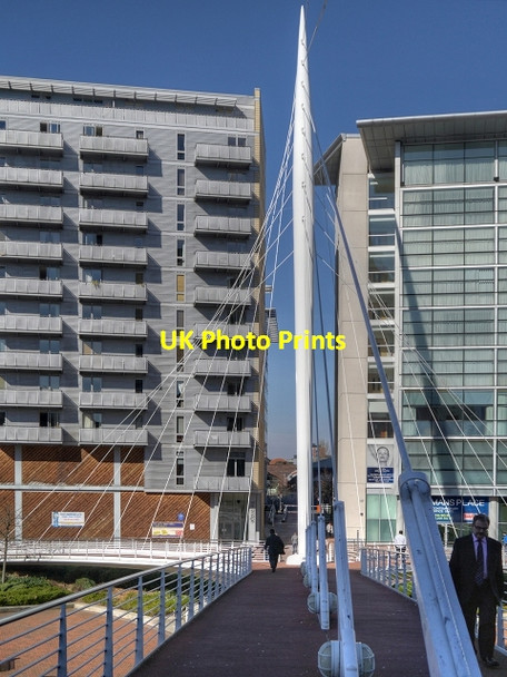 Photo 6"x4" Trinity Bridge (looking towards Salford) Manchester c2014