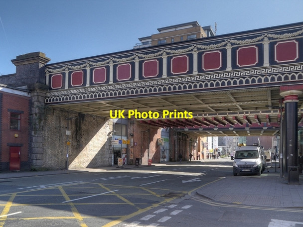 Photo 6"x4" Northern Railway Viaduct, Salford Manchester c2014