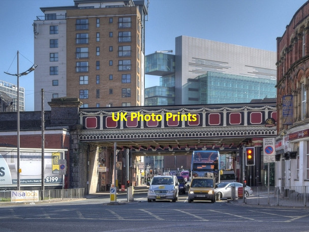 Photo 6"x4" New Bailey Street, Salford Northern Railway Viaduct Manchester c2014