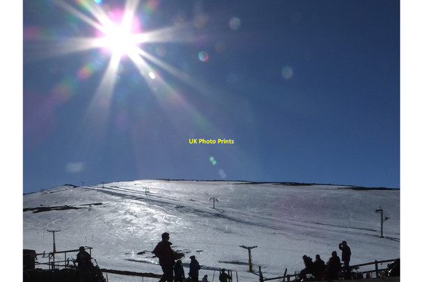 Photo 6"x4" Noon sunshine at Cairngorm Ski Centre White Lady Shieling c2014