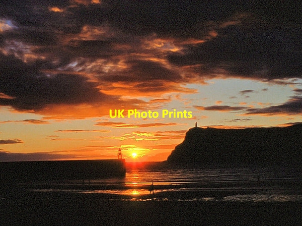 Photo 6"x4" Sunset, Port Erin Bay and Bradda Head (1) Port Erin c1979