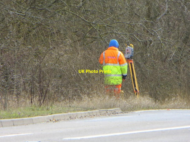 Photo 6"x4" Surveying  the road Chilton\/SU4885 c2014
