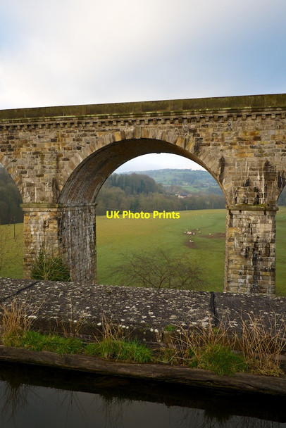 Photo 6"x4" Early Morning at Chirk Aqueduct and Railway Viaduct + Sheep Chirk\/Y Waun c2014