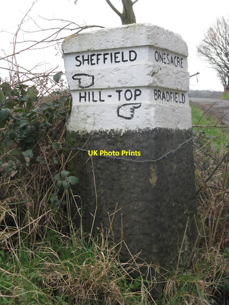 Photo 6"x4" Milestone to Sheffield Oughtibridge c2014
