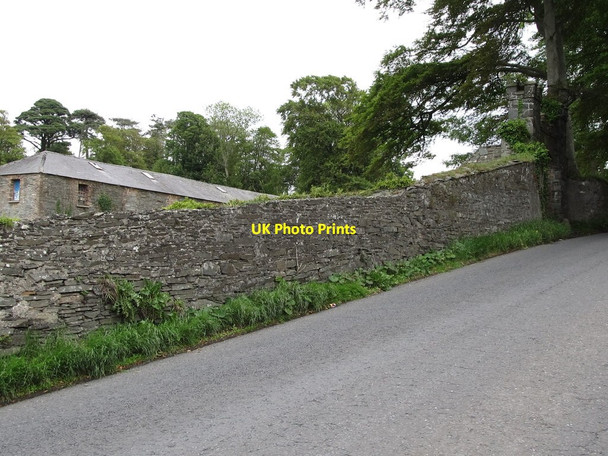 Photo 6"x4" Estate wall and buildings on Bishop's Brae Downpatrick c2011