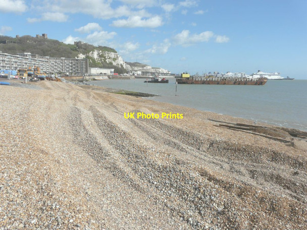Photo 6"x4" Beach reconstruction at Dover Dover\/TR3141 c2014