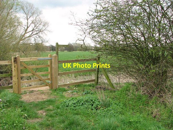 Photo 6"x4" Gate on footpath along the River Waveney Bungay c2014
