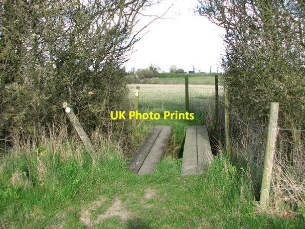 Photo 6"x4" Plank bridge over ditch on path to Holbrook Hill Alburgh c2014