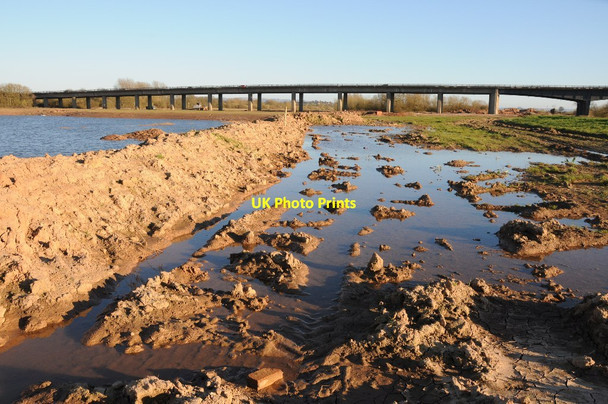 Photo 6"x4" Gravel workings below the M50 motorway Holdfast\/SO8537 c2014