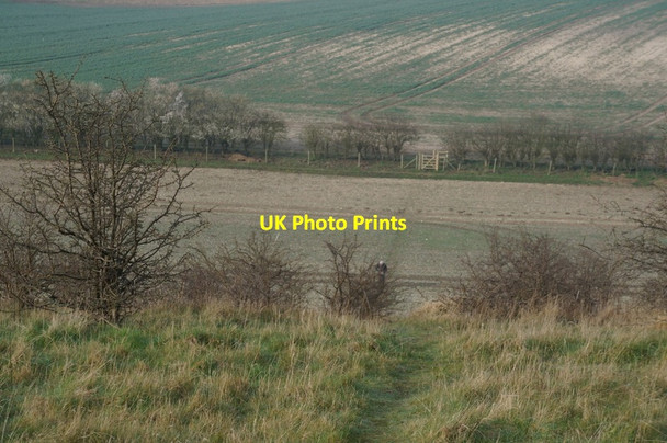 Photo 6"x4" Looking towards Cinquefoil Hill from West Field Wetwang c2014