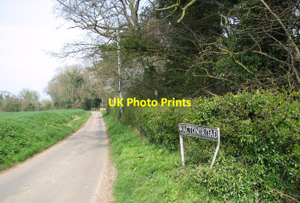 Photo 6"x4" View along Wacton Road Bustard's Green c2014