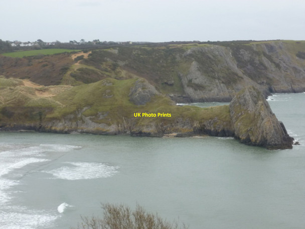 Photo 6"x4" Three Cliffs Bay on the Gower Peninsula Penmaen\/SS5388 c2013