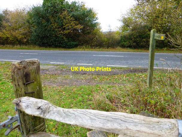Photo 6"x4" Footpath reaches the B2141 Hooksway c2013