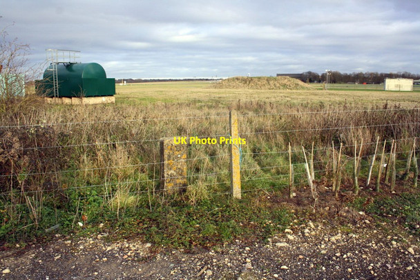 Photo 6"x4" MOD boundary stone in fence, RAF Benson Wallingford c2013