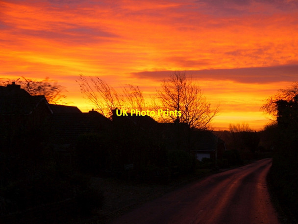 Photo 6"x4" Colourful dawn over Bromsash Bromsash c2013