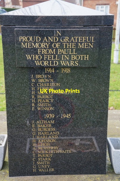 Photo 6"x4" The War Memorial, Paull, East Yorkshire Paull c2013 P1