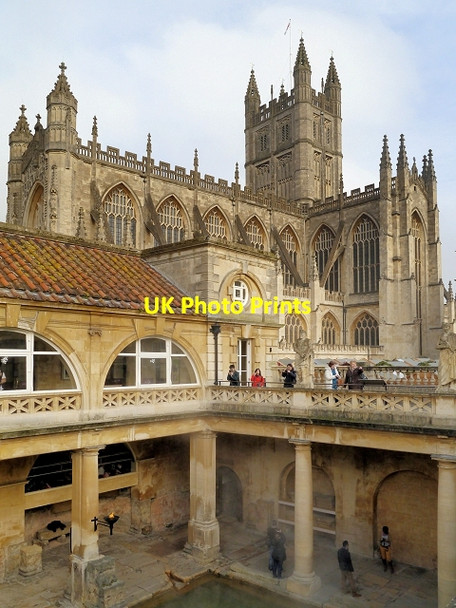 Photo 6"x4" Bath Abbey viewed from The Roman Baths Bath\/ST7464 c2013