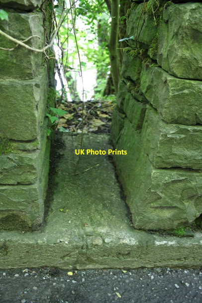 Photo 6"x4" Benchmark on floor of gap in wall overlooking River Ure Aysgarth c2013
