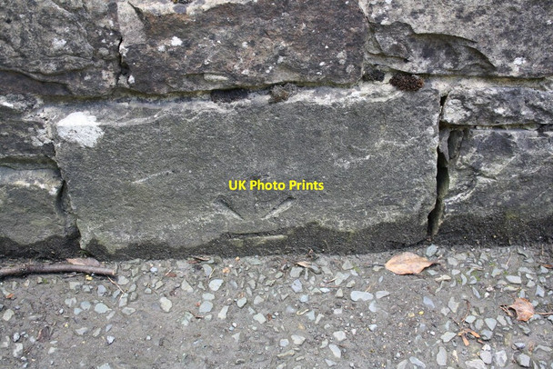 Photo 6"x4" Reused benchmarked stone near Yore Bridge Aysgarth c2013