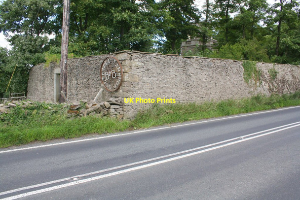 Photo 6"x4" Boundary wall of Temple Folly on north side of A684 Swinithwaite c2013