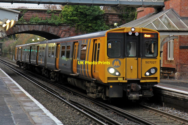 Photo 6"x4" Merseyrail Class 507, 507027, Cressington railway station Grassendale c2013