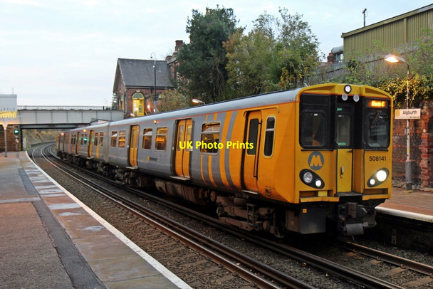 Photo 6"x4" Merseyrail Class 508, 508141, Aigburth railway station Aigburth c2013