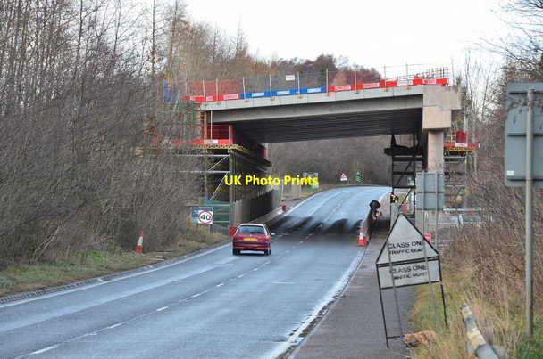 Photo 6"x4" New railway bridge over the A7, Gore Glen Arniston\/NT3461 c2013