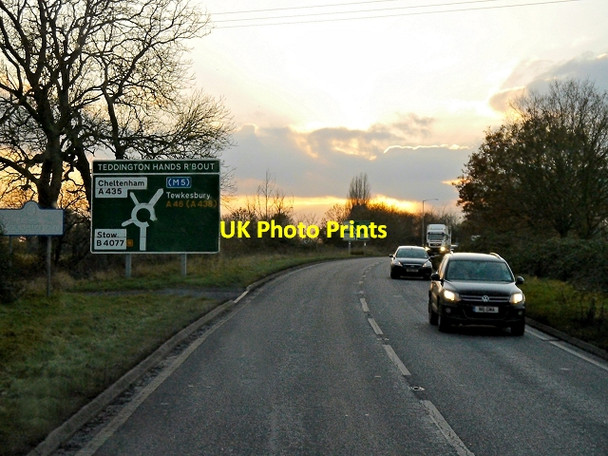 Photo 6"x4" A46 Approaching Teddington Hands Roundabout Teddington Hands c2013