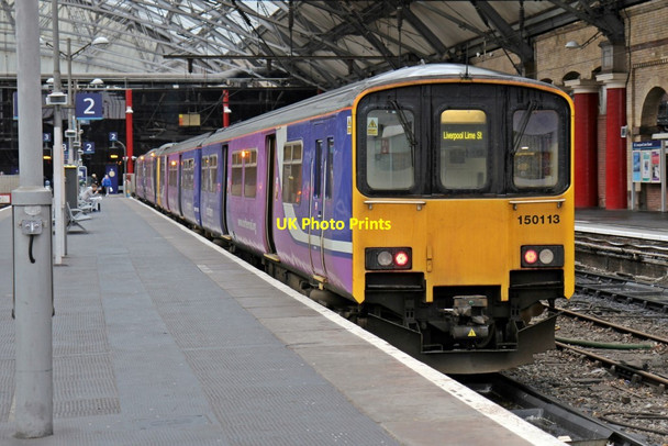 Photo 6"x4" Northern Rail Class 150, 150113, Lime Street railway station Liverpool c2013