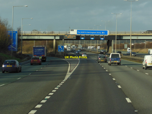 Photo 6"x4" The M1 at junction 21A Leicester Forest East c2013