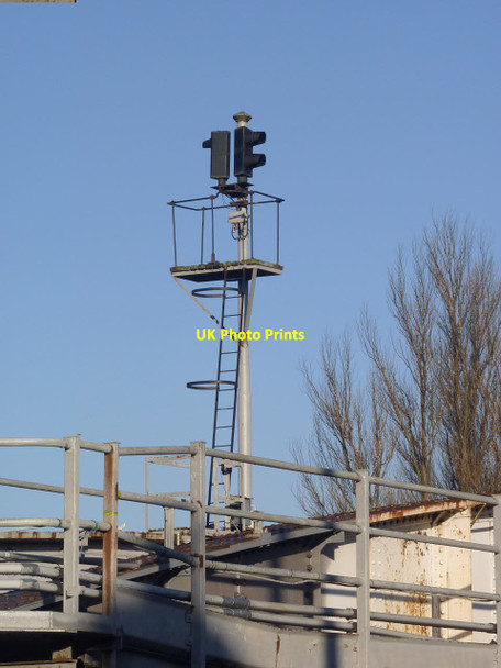 Photo 6"x4" Signal on Selby railway swing bridge Selby c2013