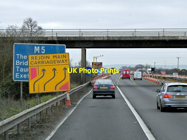 Photo 6"x4" Southbound M5, Burnham Moor Lane Bridge Walrow c2013