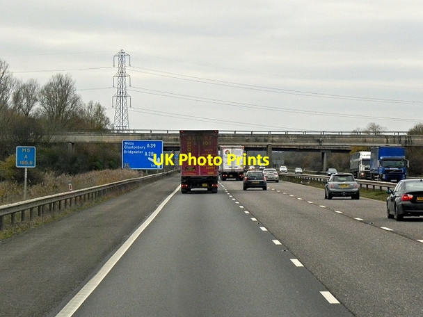 Photo 6"x4" Southbound M5, Huntspill Level Puriton c2013