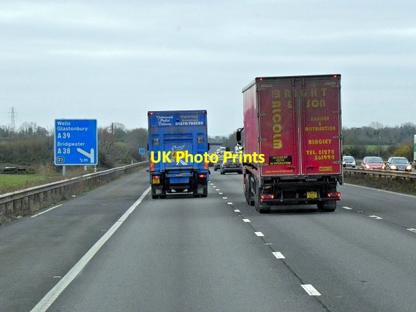 Photo 6"x4" Southbound M5 near Puriton Down End c2013