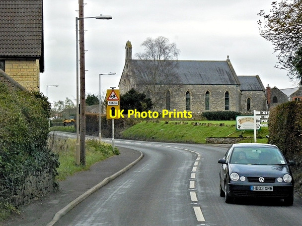 Photo 6"x4" Coxley, Main Road (A39) and Christ Church Wells c2013