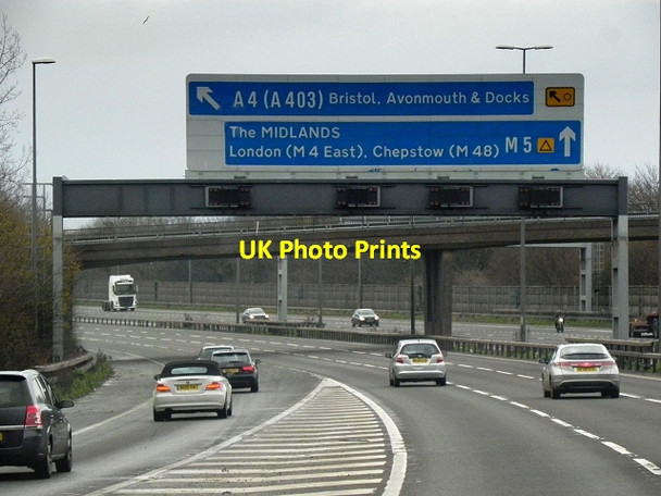 Photo 6"x4" Northbound M5 after Junction 19 Easton-in-Gordano c2013