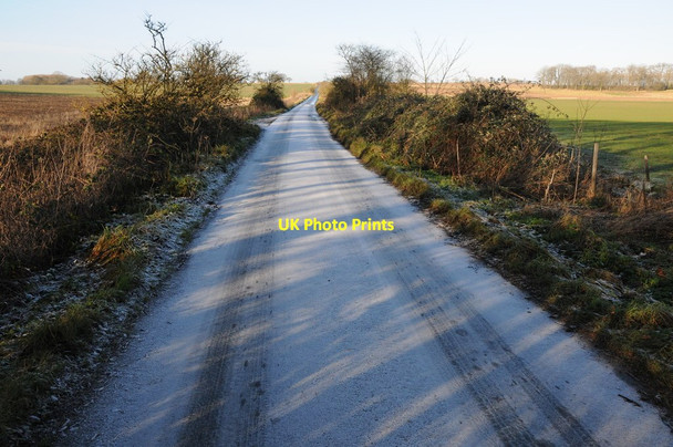 Photo 6"x4" An icy Cotswold road Cold Aston c2013