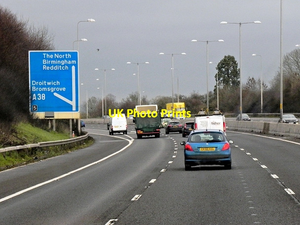 Photo 6"x4" Northbound M5 approaching Junction 5 (Droitwich) Droitwich c2013