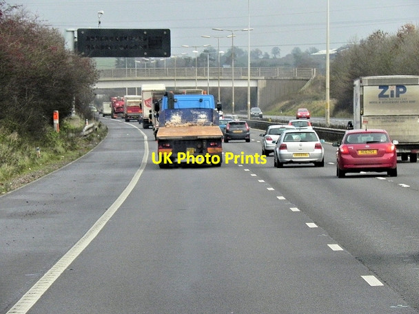 Photo 6"x4" Northbound M5 approaching Rectory Lane Bridge Bromsgrove c2013