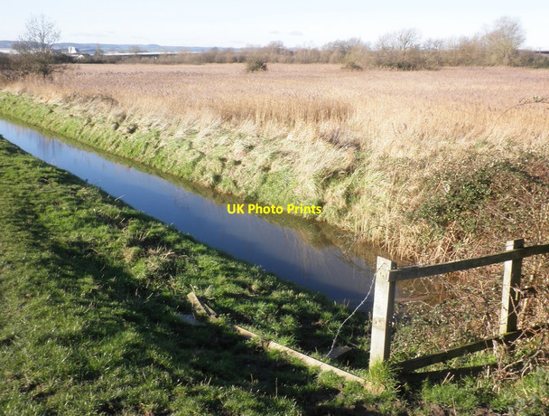 Photo 6"x4" Drainage dyke, adjacent to River Parrett Bridgwater c2014