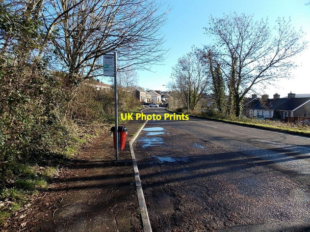 Photo 6"x4" Darran Road bus stop, Risca Risca c2014