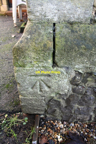 Photo 6"x4" Benchmark on Whitley Hall Great Lea Common c2014