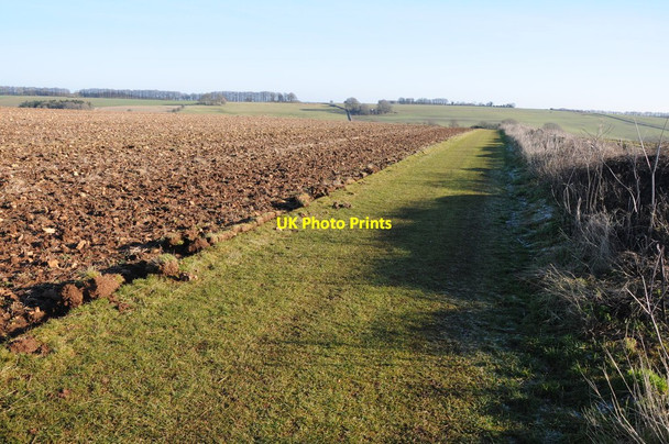 Photo 6"x4" Footpath and field headland Turkdean c2013