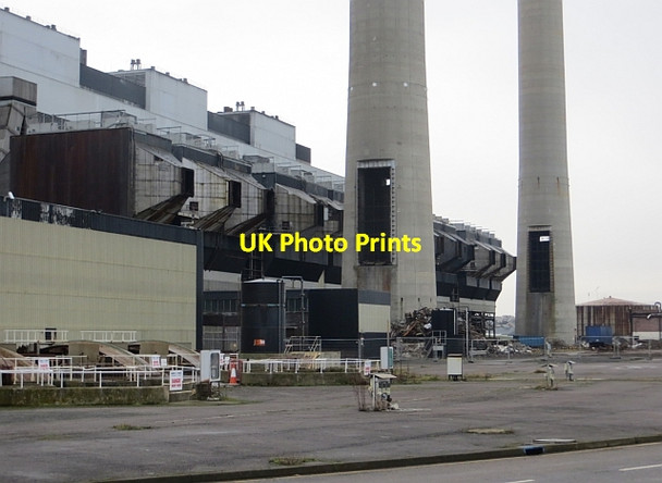 Photo 6"x4" Cockenzie power station during demolition Cockenzie and Port Seton c2014