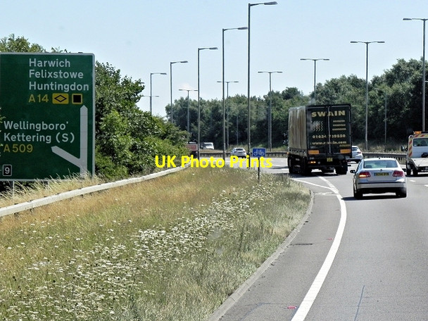 Photo 6"x4" Eastbound A14, Junction 9 (for A509) Burton Latimer c2013